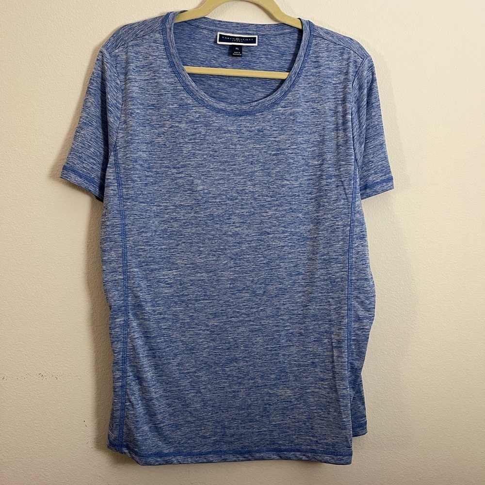 NWT Karen Scott Sport XL Blue Short Sleeve Top